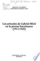 Los artículos de Gabriel Miró en la prensa barcelonesa, 1911-1920