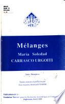 Mélanges Maria Soledad Carrasco Urgoiti
