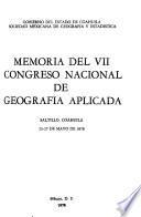 Memoria del ... Congreso Nacional de Geografía
