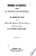 Memoria estadistica sobre la provincia de Pontevedra y el censo de 1860