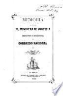 Memoria que presenta el ministro de justicia, instrucción y beneficencia al congreso nacional de 1862