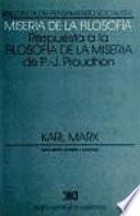 Libro Miseria de la filosofía