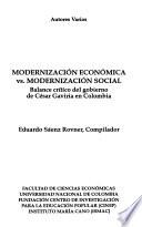 Libro Modernización económica vs. modernización social