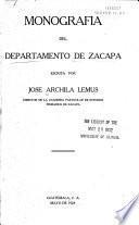 Monografía del departamento de Zacapa