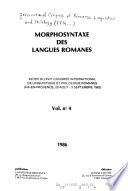 Morphosyntaxe des langues romanes