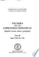 Navarra en las literaturas románicas: Siglos XVIII, XIX y XX