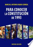 Libro Para conocer la Constitución de 1993