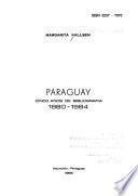 Paraguay, cinco años de bibliografía, 1980-1984