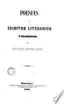 Poesías y escritos literarios y filosóficos de Don Juan Antonio Pagés