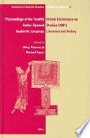 Libro Proceedings of the Twelfth British Conference on Judeo-SpanishStudies, 24-26 June, 2001