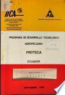 Programa de Desarrollo Tecnológico Agropecuario – PROTECA – Ecuador. Capítulo I: Resumen