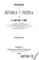 Programa de retorica y poetica. 4. ed