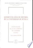 Libro Quinientos años de historia de la Universidad de Sevilla