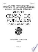 Quinto Censo de Población. 15 de mayo de 1930. Estado de Michoacán