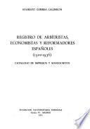 Registro de arbitristas, economistas y reformadores españoles, 1500-1936