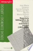Libro Repertorio bibliográfico de derecho eclesiástico español, 1953-1993
