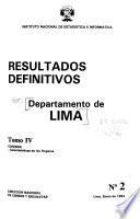 Resultados definitivos: Departamento de Lima. 4 v