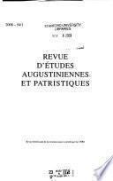 Revue d'études augustiniennes et patristiques