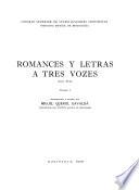 Romances y letras a tres vozes, siglo XVII.