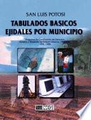 San Luis Potosí. Tabulados básicos ejidales por municipio. Programa de Certificación de Derechos Ejidales y Titulación de Solares Urbanos, PROCEDE. 1992-1998
