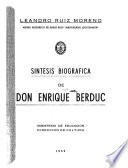 Síntesis biográfica de don Enrique Berduc