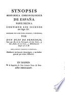 Synopsis historica chronologica de España