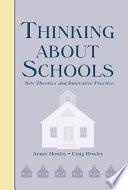 Libro Thinking About Schools