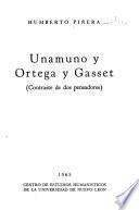 Unamuno y Ortega y Gasset