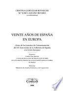 Libro Veinte años de España en Europa