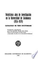 Veinticinco años de investigación de la Universidad de Salamanca (1954-1979)